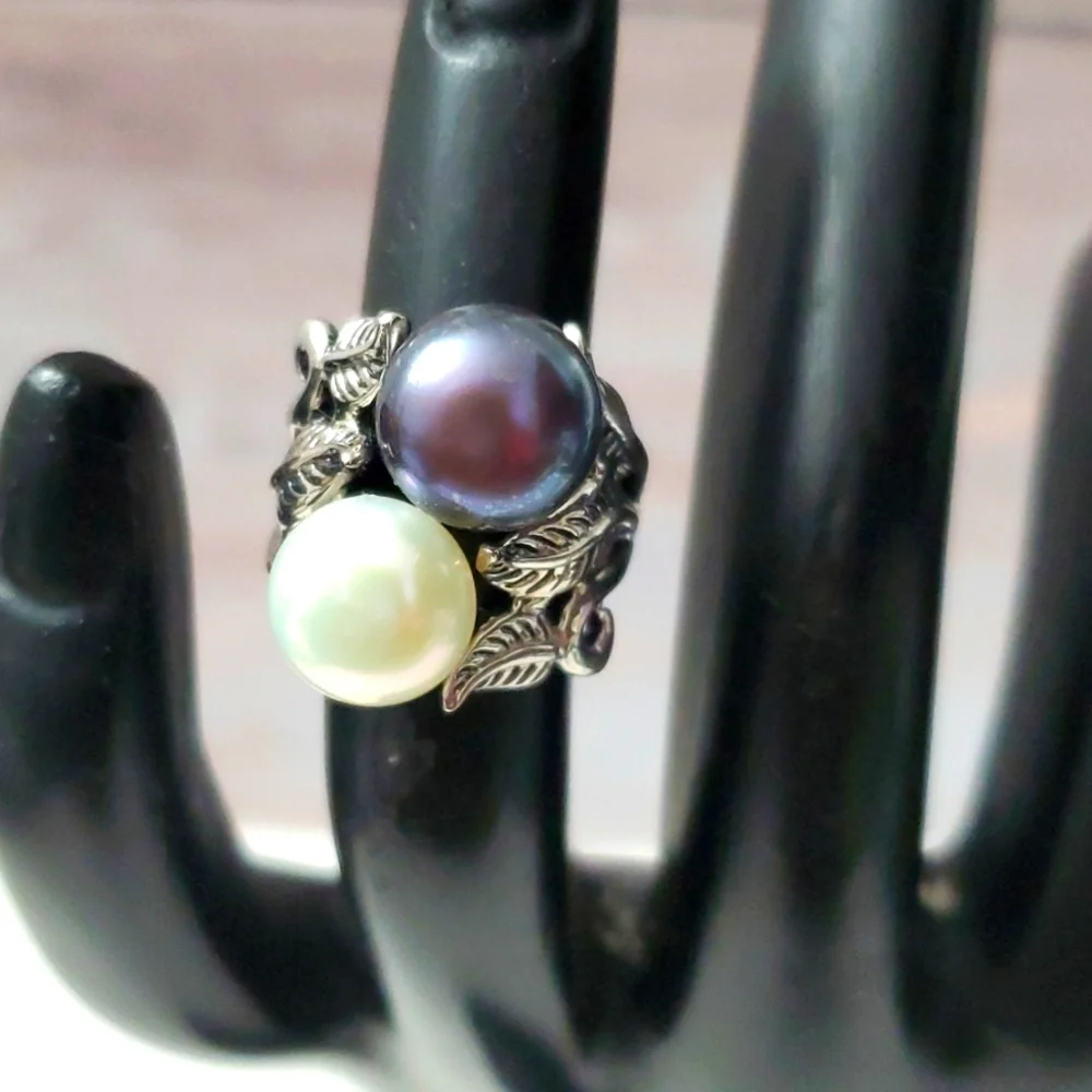 Sterling Silver 925 9mm Cultured Freshwater Pearl Ring